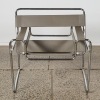 A Grey Leather Wassily Style Chair - 2