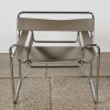A Grey Leather Wassily Style Chair - 2