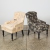 A Pair of Mismatched French Style Wing Back Armchairs - 3