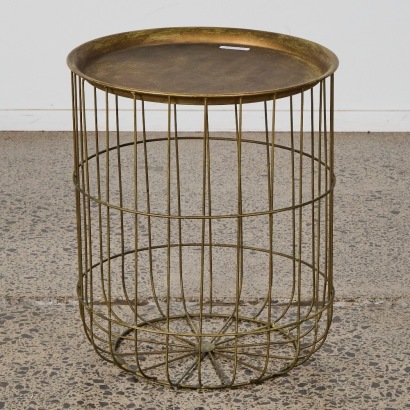 An Aged Brass Side Table