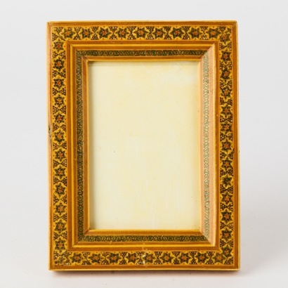 A Vintage Persian Khatam Marquetry Frame