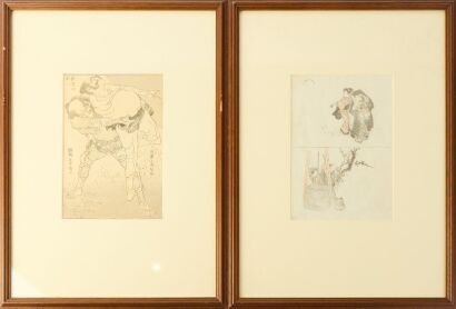 A Set of Two Mid-20th Century Japanese Ukiyo-e 'Figure' Paintings