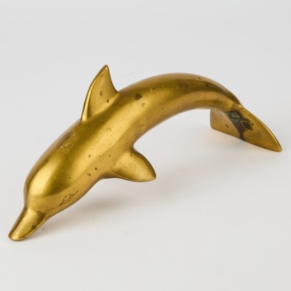 A Vintage Brass Dolphin Ornament
