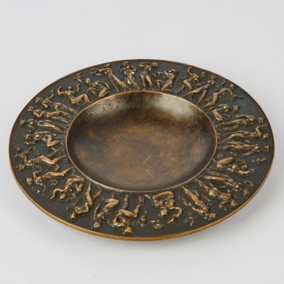 A Vintage Bronze Bowl By Fritz Nuss (1907-1999)