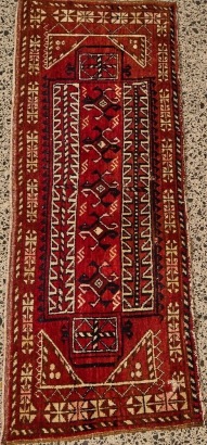A Small Hand Knotted Turkmen Rug