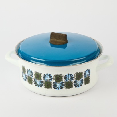 A Vintage Enamelware Floral Saucepan