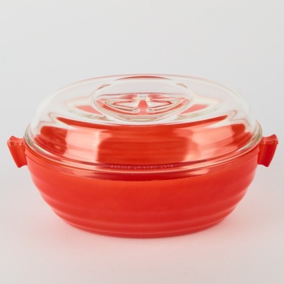 A Medium Atomic Phoenix Pyrex Lidded Dish, 1950's
