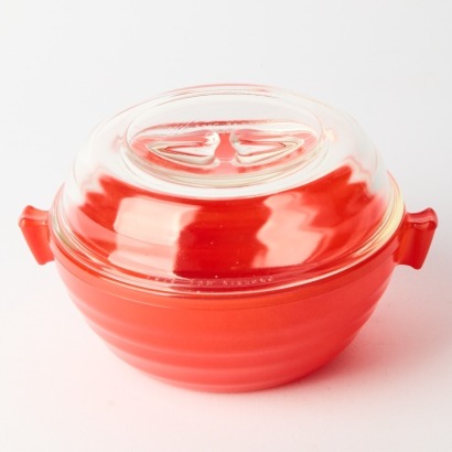 A Small Atomic Phoenix Pyrex Lidded Dish, 1950's