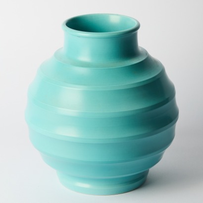 A Keith Murray Duck Egg Blue Ribbed Vase