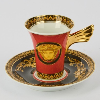 A Versace Rosenthal Medusa Cup and Saucer