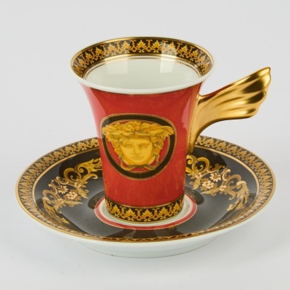 A Versace Rosenthal Medusa Cup and Saucer