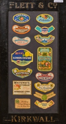A Vintage Drinks Labels Display