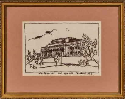 A Handstitched Picture of The War Memorial & Auckland Museum