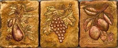 A Trio of Tuscany Ceramic Wall Hangings