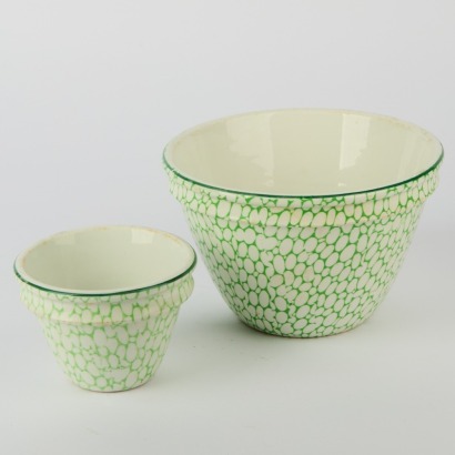 A Pair of English Made Cobble Stone Bowls By Malino