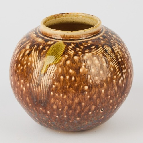 A Len Castle Salt Glazed Crum Brickworks Ovoid Vase