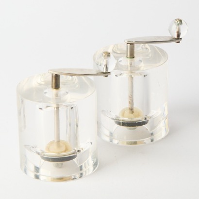 A Pair of Vintage Lucite Salt and Pepper Grinders