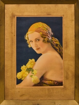 A framed Original 1920's Print with Gold Matte and painted Gold Frame