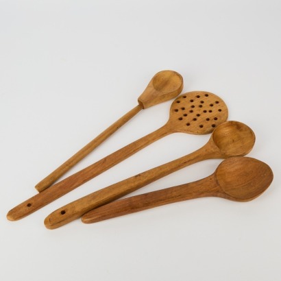 A collection of four Handmade Wooden Spoons