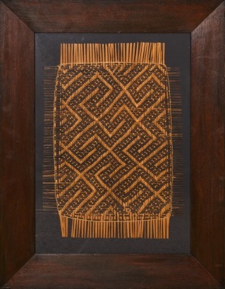 A Framed African Kuba Textile