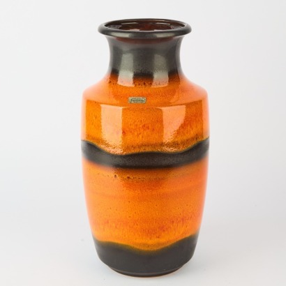 A Large Orange Carstens Pottery Mid-Century Vase, Germany