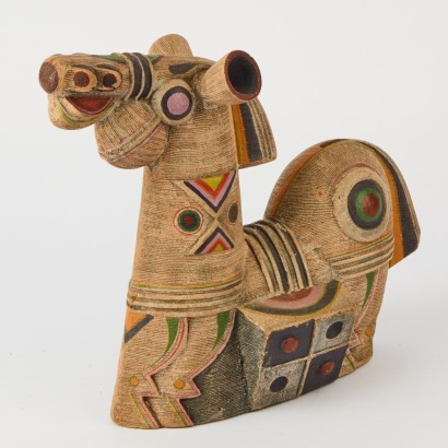 A Mid-Century Pablo Picasso-Style Abstract Terracotta Horse
