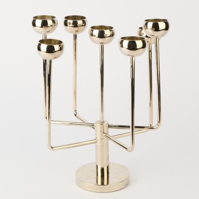 A Postmodern Jasper Conran Style Chrome Candelabra