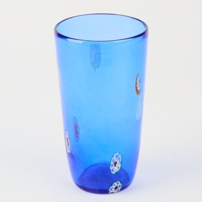 A Murano Blue Glass Vase with Inclusions