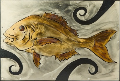 A Large Metal Snapper Artwork