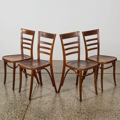A Set of Four Thonet Style Cafe Chairs