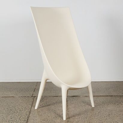 An 'Out-In' White Highback Chair by Philippe Starck and Eugeni Quitlett for Driade, Italy