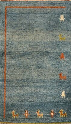 A Vintage Blue Gabbeh Rug