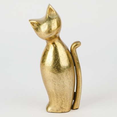 A Brass Abstract Cat Design