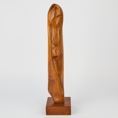 A Carved Wood Abstract Sculpture by Betty Pilkington