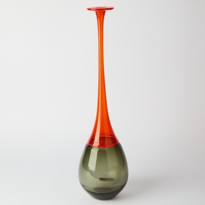 A Tall Handblown Art Glass Vase