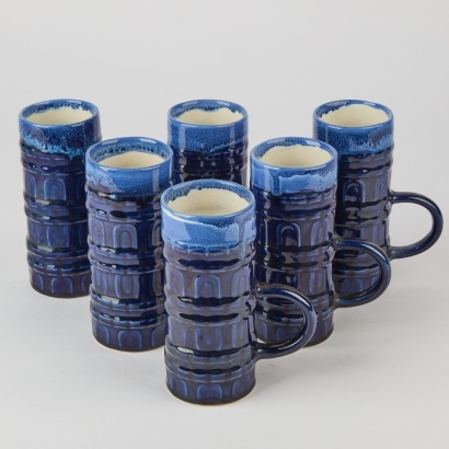A Set of Six Adelaar Craft Potteries Cups