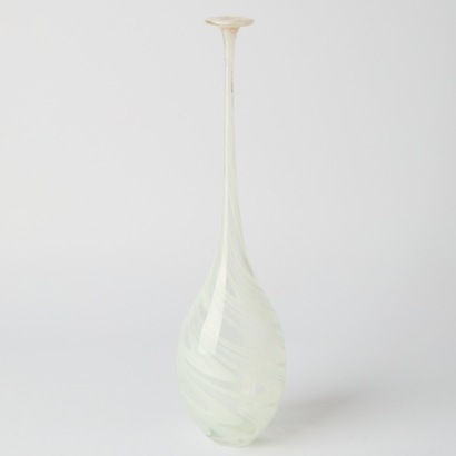 A Tall Hand-Cast Glass Vase