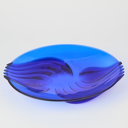 An Art Deco Style Blue Glass Bowl