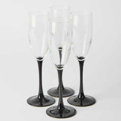 A Quartet of Luminarc Champagne Flutes, France