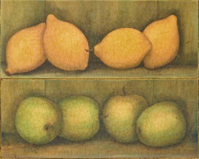 A Table Fruits Lemon and Apple