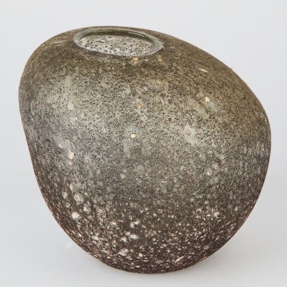 A Sand Finished Handblown Glass Vase