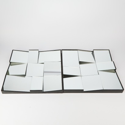 A Pair of Neal Small Style Cubist Mirrors