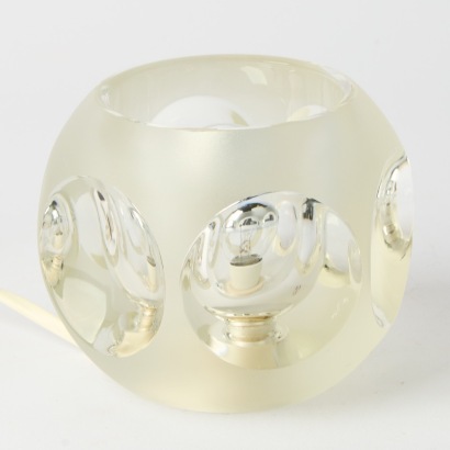 A Vintage Frosted Crystal Ice Cube Lamp by Peill and Putzler, Germany c. 1970s