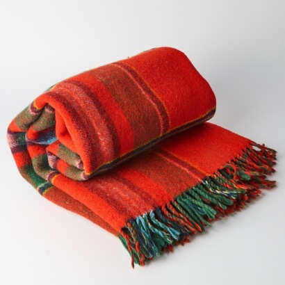A Vintage Double Sided Wool Onehunga Travel Rug