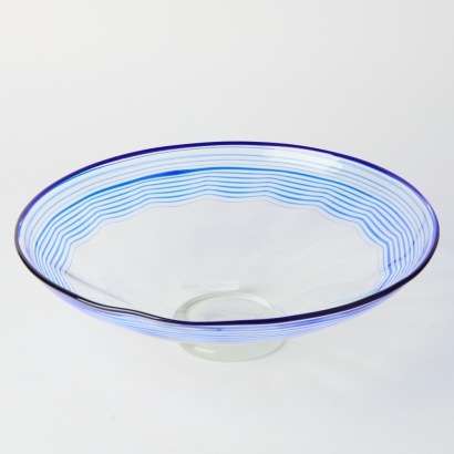 A Garry Nash Wave Pattern Art Glass Bowl