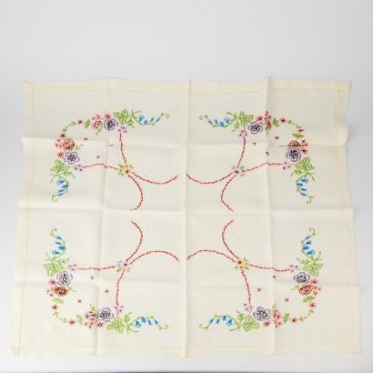 A Vintage Hand-Embroidered Tablecloth