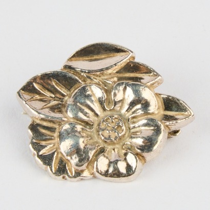 A Vintage Swedish Sterling Silver Flower Brooch
