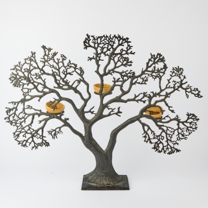 A Vintage Tree Form Tealight Candle Holder