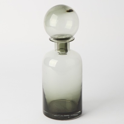 A Handblown Smoked Glass Decanter