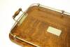 Oak Butlers Tray with Brass Gallery - 2